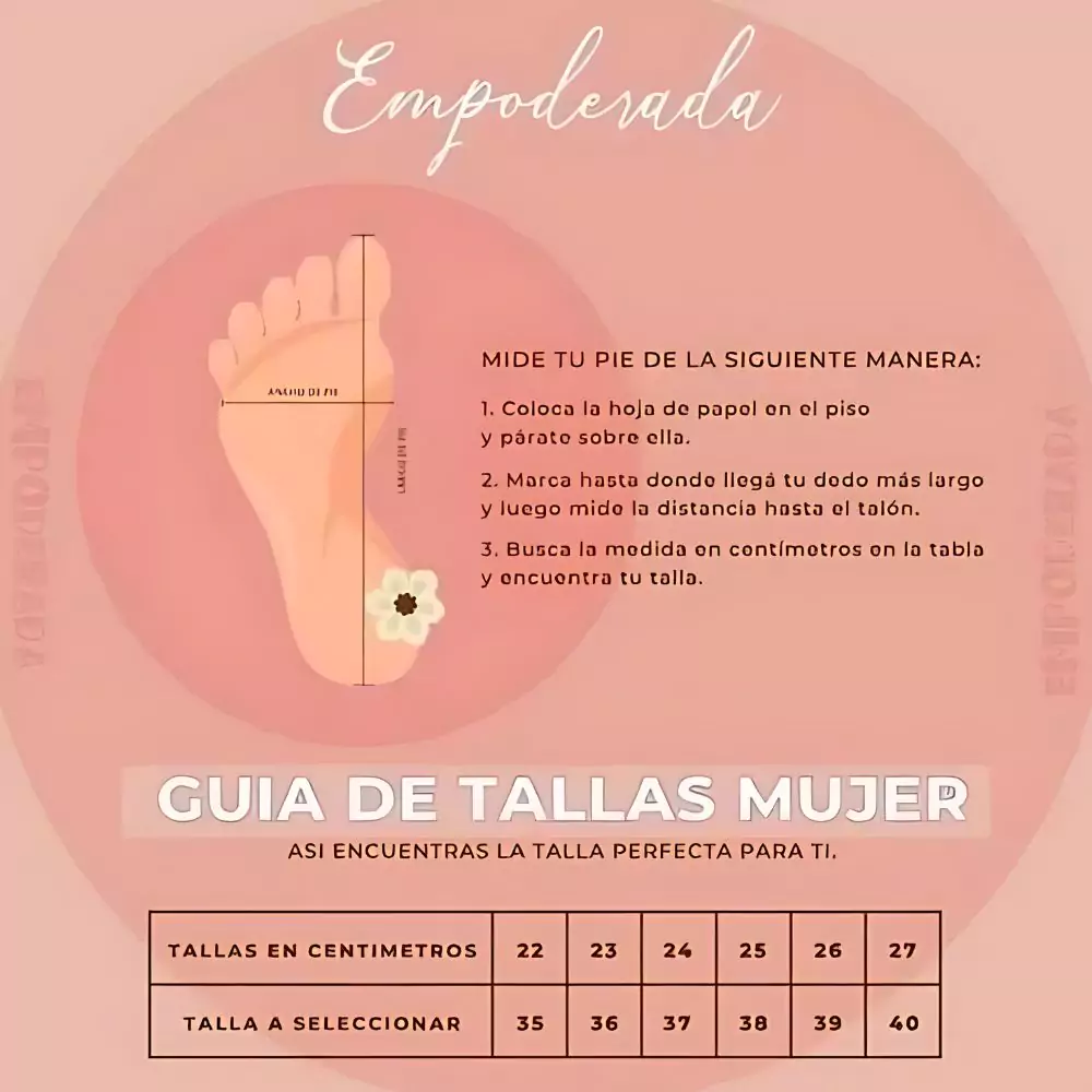 Guía de Tallas de Sandalias para Mujer – Empoderada by Ale